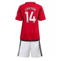 Manchester United Christian Eriksen #14 Heimtrikotsatz Kinder 2023-24 Kurzarm (+ Kurze Hosen)